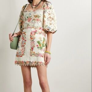 Farm Rio delecate forest scarves mini dress